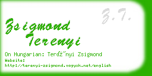 zsigmond terenyi business card